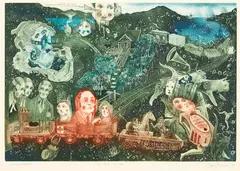 Gary Tricker, Rimutaka Incline, lithograph, AP