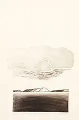 Marilynn Webb, Cloud Landscape Central Otago I, linocut, proof