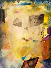 Philip O’Sullivan, Untitled (Face), ink and watercolour on paper