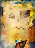 Philip O’Sullivan, Untitled (Face), ink and watercolour on paper