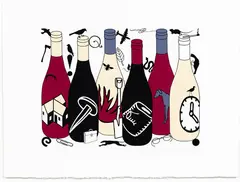Wine Attachments by Richard Killeen, lithograph, 76/100, offered Oct 2018