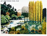 Dick Frizzell, Just outside Taumarunui, lithograph, 11/50