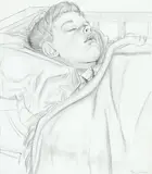 George Woods, Sleeping Boy, graphite on paper