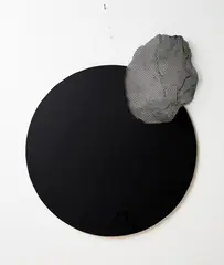 Hole/Rock: Sunset Construction by Neil Dawson, brass and plastic mesh, offered Aug 2018