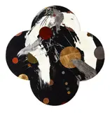 Max Gimblett, The Silver Chariot, gesso, acrylic, epoxy, various Japanese coloured silver leaves, Swiss gold and copper leaf on wood panel