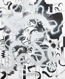 Peter Robinson, Old Silvery, acrylic, ink, enamel and graphite on canvas