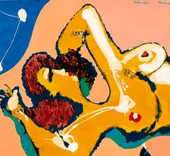 Pat Hanly, Golden Age, oil and enamel on board