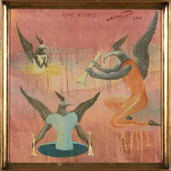 Bill Hammond, Bone Buddies, acrylic on canvas