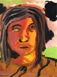 Untitled – Portrait by Jeffrey Harris, oil and watercolour on paper, sold Aug 2018