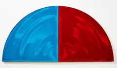 Response – Blue by Gretchen Albrecht, acrylic on shaped canvas, sold Aug 2018