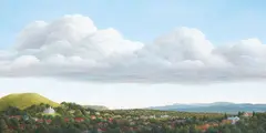 Peter Siddell, Untitled – View of Auckland with Pah Homestead, oil on canvas