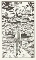 The Flute Player by Rita Angus, woodblock print, sold Jul 2018