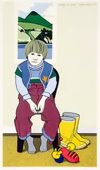 Michael at Home by Robin White, silkscreen print, A/P, sold Jul 2018