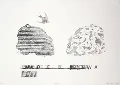 Moerewa by Shane Cotton, lithograph, 29/40, sold Jul 2018