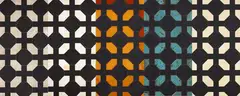 Michael Hight, Plateau, blackboard paint, resin and found material on board, 5 panels