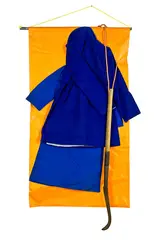 Blue Coats with hook by Donald Sinclair Driver, found objects, sold Jul 2018