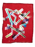 Peter Gouge, F.I.M.B, oil, enamel and spray paint on carpet