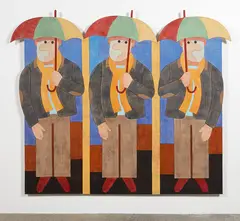 Barry Lett, The Umbrellas, acrylic on shaped plywood
