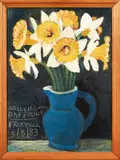 Dick Frizzell, Still Life with Daffodils, oil on board
