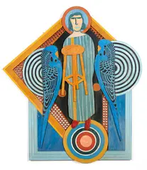 Barry Lett, Blue Winged Woman, oil on board