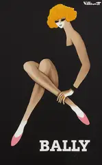French Vintage Poster, Bally Blonde 1967, Guillaume Villemot
