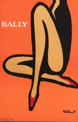 French Vintage Poster, Bally Orange 1967, Guillaume Villemot