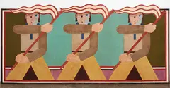 Barry Lett, The Flag Bearers, oil on board