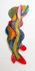 Robert McLeod, Snark and Pig #1, oil on shaped board