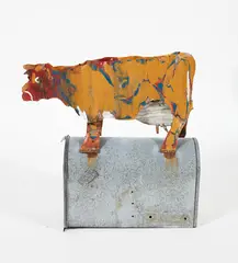 Jeffrey Thomson, Untitled (Letterbox), rural mailbox, corrugated iron, paint