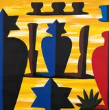 Gavin Chilcott, Landscape/Still Life with Statue and Spear