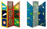 Pat Hanly, Untitled from the Pure Painting Series, acrylic, enamel and screenprint on three shaped boards