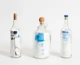 Laith McGregor, 10.42am, ink, watercolour and graphite on paper,glass and corks, three parts