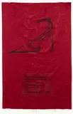 Jacqueline Fraser, 39. A portrait of that fluted head cracked […], marker pen on brocade fabric, acrylic and pins