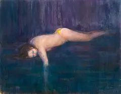 Purple Water by Séraphine Pick, oil on canvas, sold Jul 2018