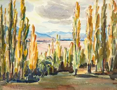 Clutha Valley by Eana B. Jeans, watercolour, offered Jul 2018