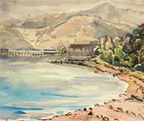 Eana B. Jeans, Akaroa, watercolour