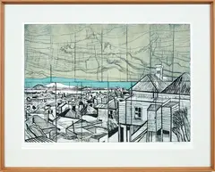 View from Ponsonby by Stanley Palmer, bamboo engraving, 6/15, sold Jul 2018