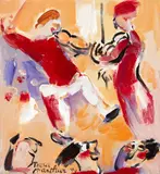 Piera McArthur, Two Violinists, oil on canvas