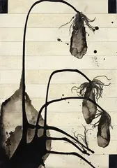 Julia Morison, No Name for Things on a String, mixed media on board