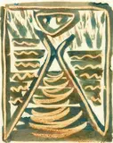 Moon over Waiotapu by Theodorus Johannes Schoon, gouache on paper, sold Jun 2018