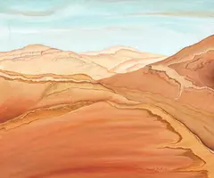Margot Phillips, Negev Desert, oil on canvasboard