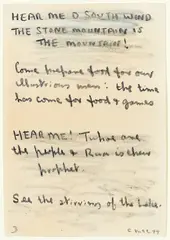 Colin McCahon, Hear Me O South Wind No. 3, graphite on paper