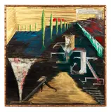 Bill Hammond, Hacking the Pace, oil on copper in artist’s original frame