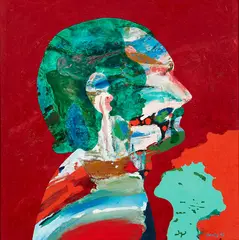 Mr. Kim Wright by Pat Hanly, oil and enamel on board, offered Jun 2018