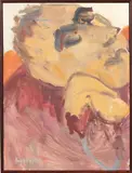 Toss Woollaston, Head of Les Paris, oil on board