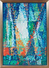 Milan Mrkusich, Painting No. II (Trees), oil on board