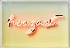 Howzaat by Jon Campbell, Neon and Perspex, 2002, offered May 2018