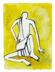 Francis Upritchard, Figure, gouache on paper
