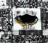 John Pule, Begin Here, varnish, oils, enamels, ink and resin on canvas