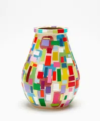 Ceramic 10, (Vase) by Melinda Harper, ceramic, glaze, oil paint, sold May 2018
